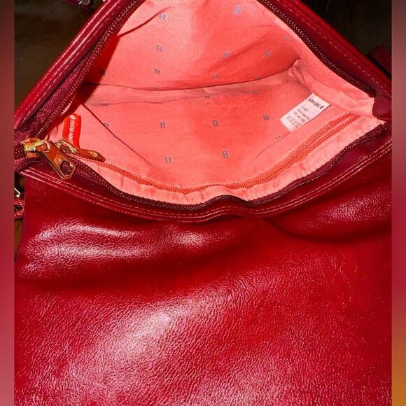 Bjorn borg leather crossbody fold over w/long adjustable and fixed handle  EUC - Picture 3 of 9